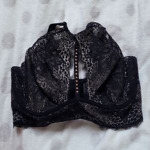 Victoria's Secret Unlined Wired High Neck Lace Bra | Size 36DD